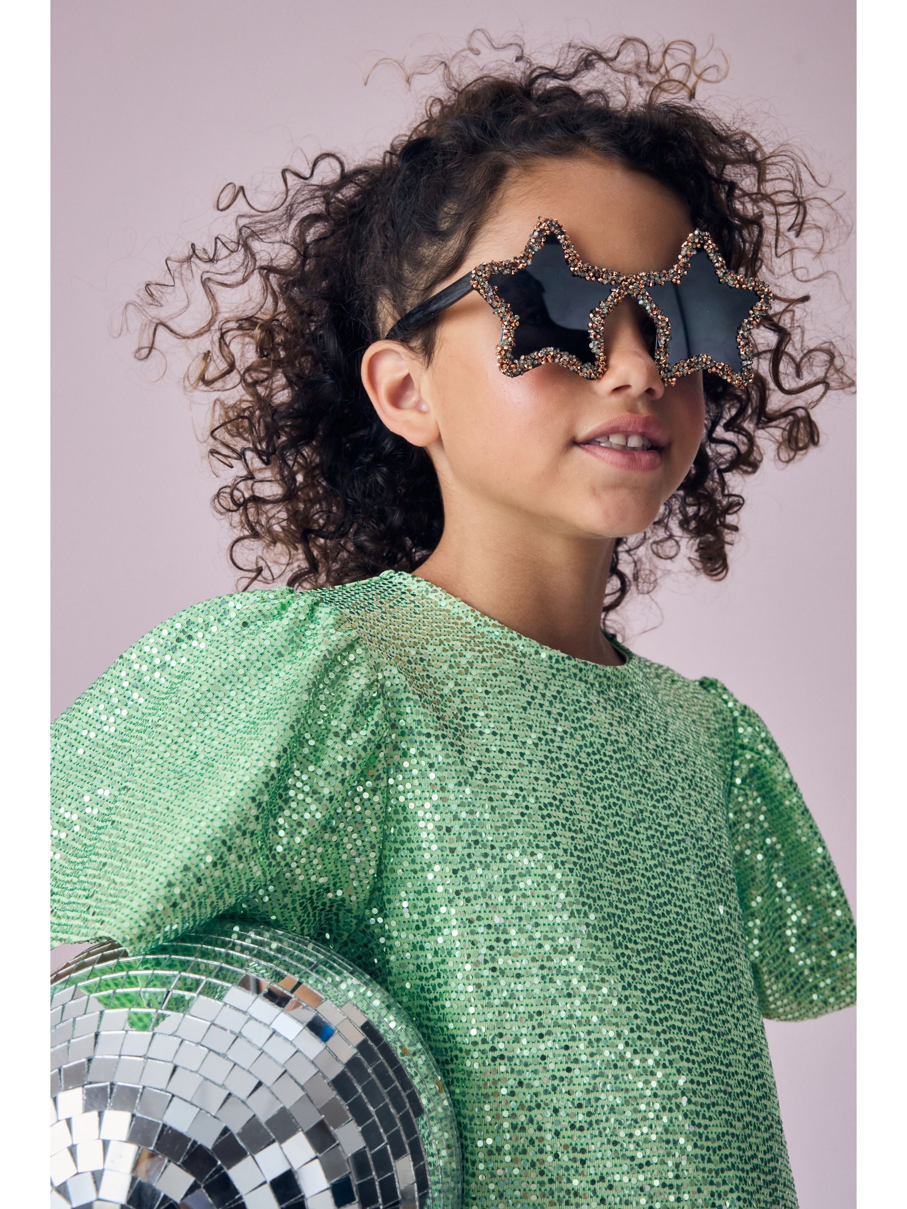 【驚きの値段で】 Buy Green Sparkle Angel Sleeve Party Sequin Dress (3-16yrs スーツ・フォーマル・ドレス
