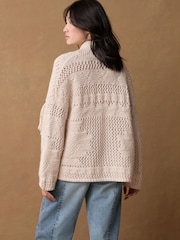 Bela Ecru - Pletena pletena jopa Soft Touch Fringe - Slika 4 iz 8