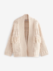 Bela Ecru - Pletena pletena jopa Soft Touch Fringe - Slika 6 iz 8