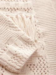 Bela Ecru - Pletena pletena jopa Soft Touch Fringe - Slika 7 iz 8