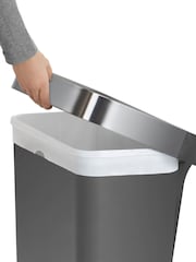 simplehuman Grey 45L Rectangular Pedal Bin With Liner Pocket - Image 3 of 5