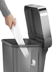 simplehuman Grey 45L Rectangular Pedal Bin With Liner Pocket - Image 5 of 5