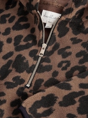 Leopard Half Zip Fleece Hoodie - Image 10 of 10