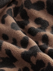 Leopard Half Zip Fleece Hoodie - Image 9 of 10