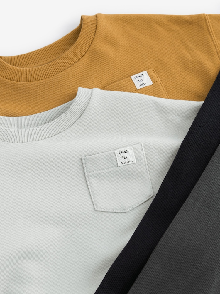 Grey/Ochre Yellow 2 Pack Long Sleeve T-Shirt & Leggings Set (3mths-7yrs) - Image 13 of 13
