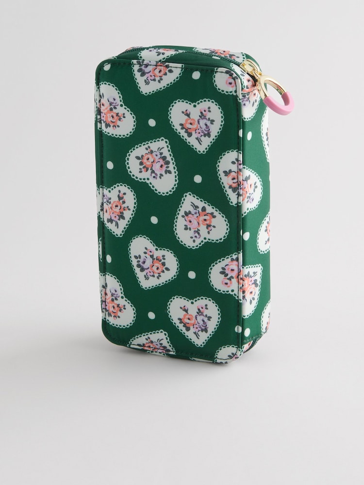Cath Kidston Green Hearts Jewellery Travel Case - Image 2 of 5