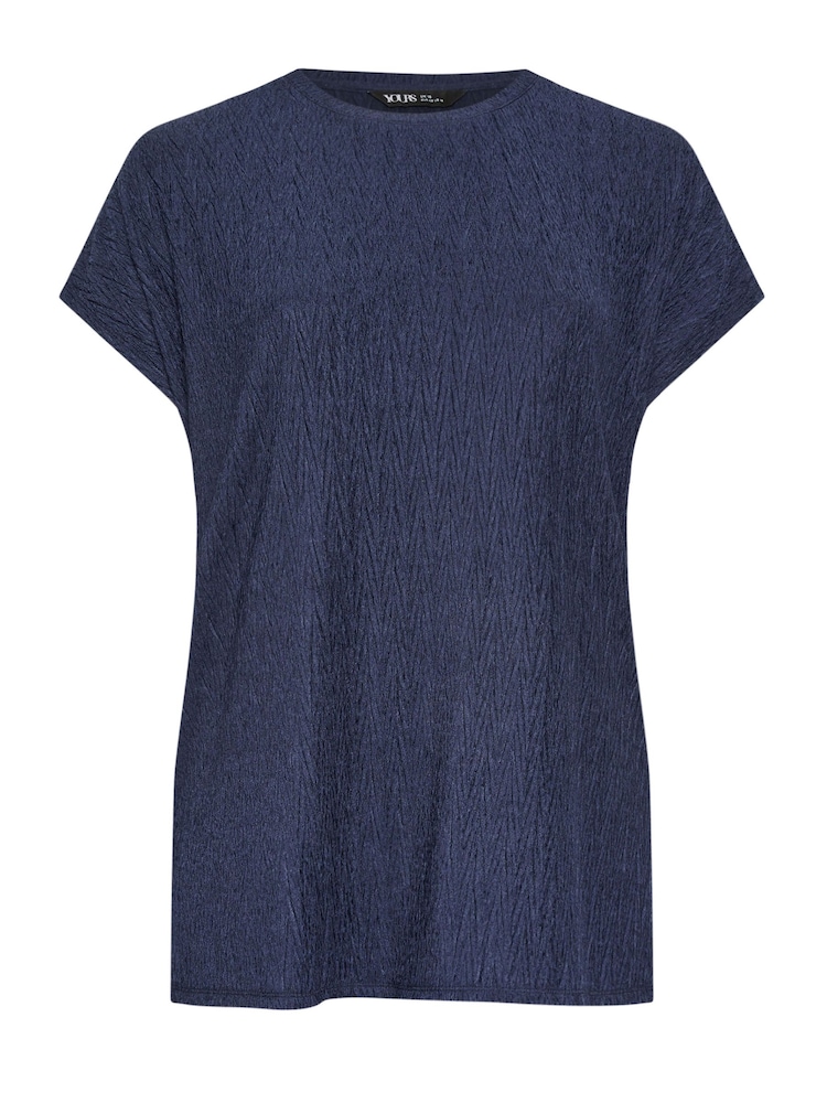 Azul - Camiseta plisada arrugada con mangas voluminosas de Yours Curve - Imagen 5 de 5 Azul - Camiseta plisada arrugada con mangas voluminosas de Yours Curve - Imagen 5 de 5