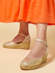 zlata (barva); zlato - Jones Bootmaker zlata (barva); zlato Rosina Usnjene espadrile - Slika 1 iz 6