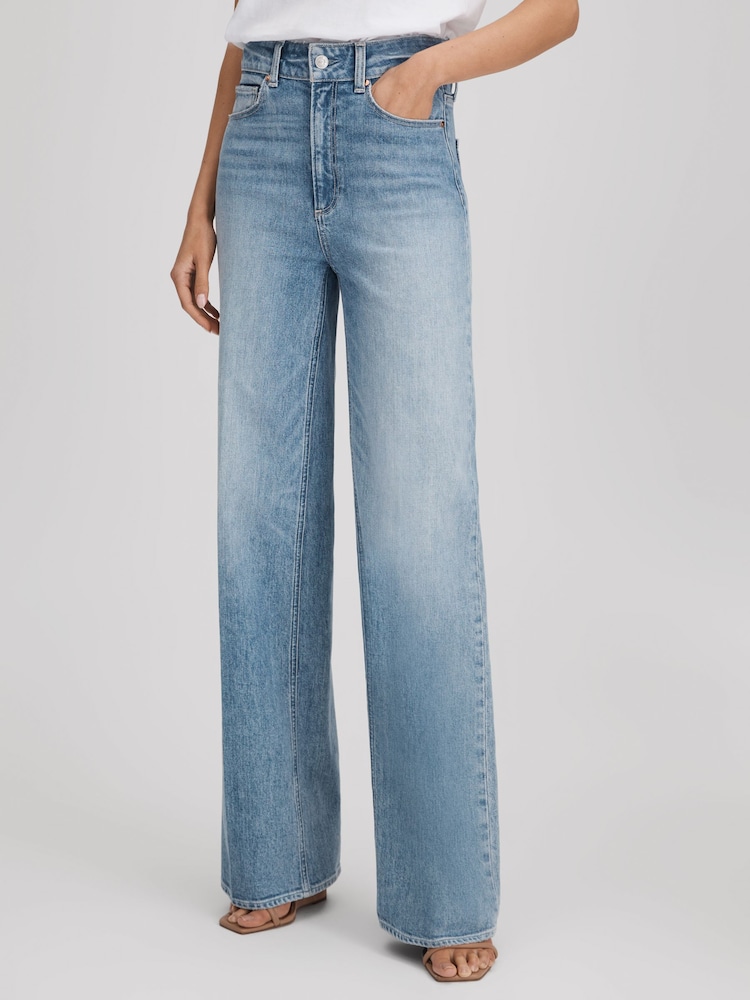 Paige Wide Leg Distressed Jeans - Image 1 of 6