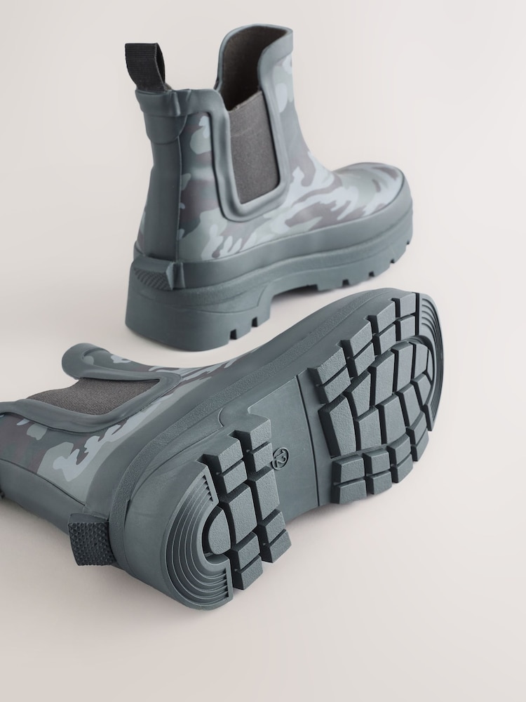 Grey Camo Chelsea Ankle Welly Boots - Image 2 of 5