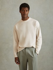 Off White - Reiss Cube Langärmeliges Shirt aus Baumwolle mit Rundhalsausschnitt - Bild 1 von 6