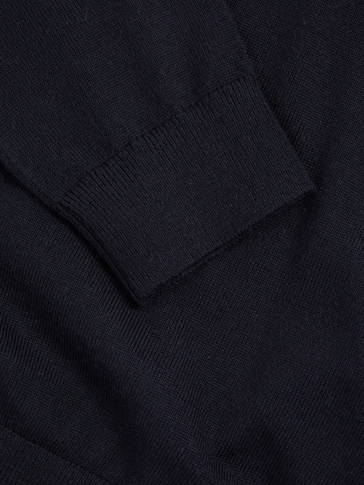 Reiss Navy Earl 3-9 yrs Merino Wool V-Neck Jumper - Image 4 of 4