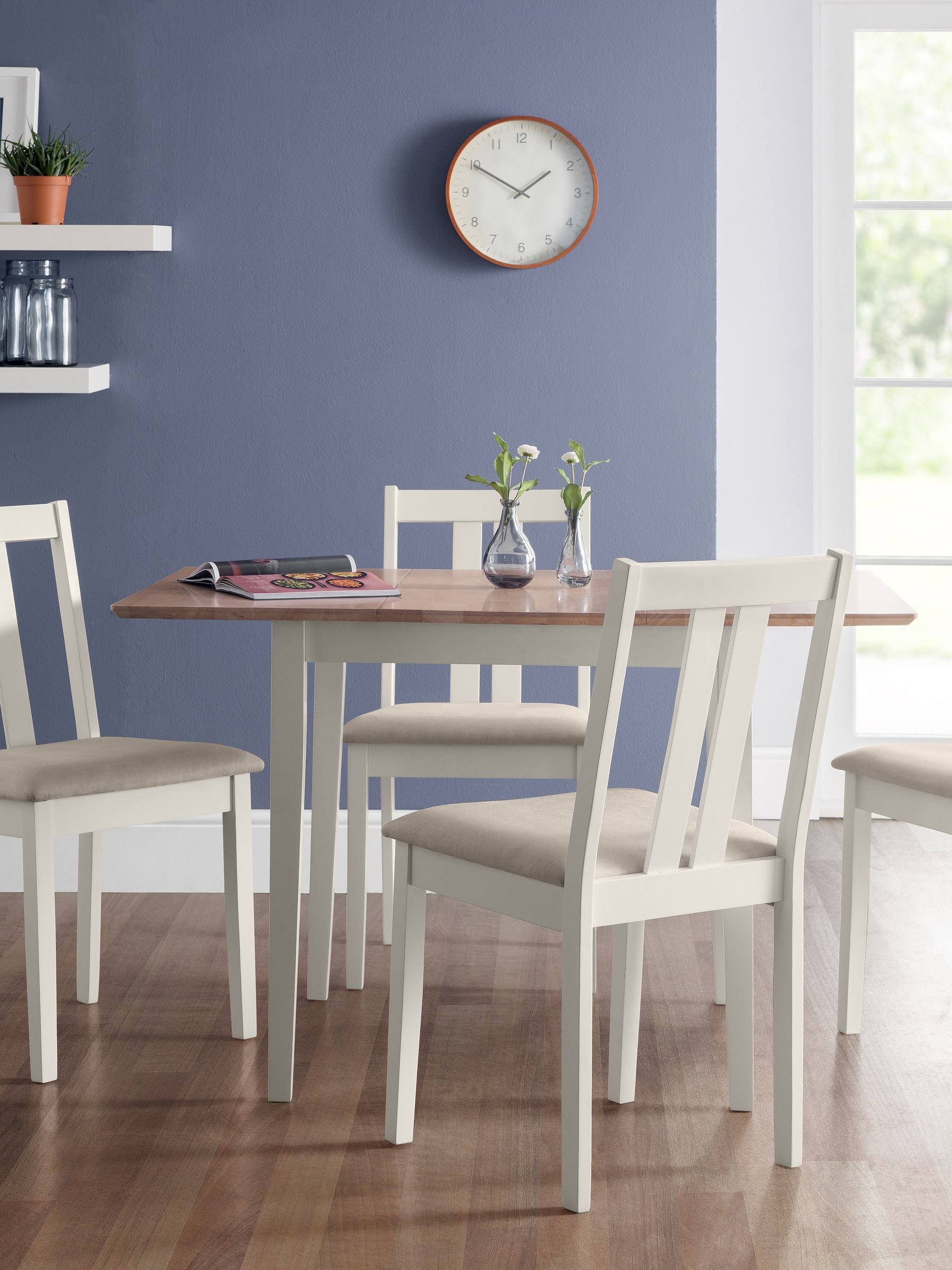 Julian Bowen Rufford 2 Tone Extending Table - Ivory/Natural - Image 7