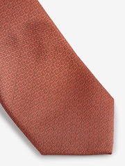 Dusky Orange Textured Tie - Image 2 of 3