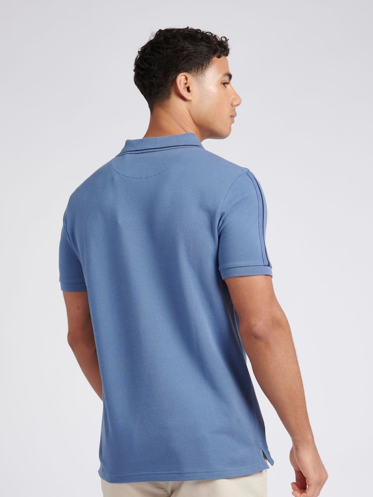 U.S. Polo Assn. Blue Regular Fit Mens Taped 100% Cotton Polo Shirt - Image 2 of 7