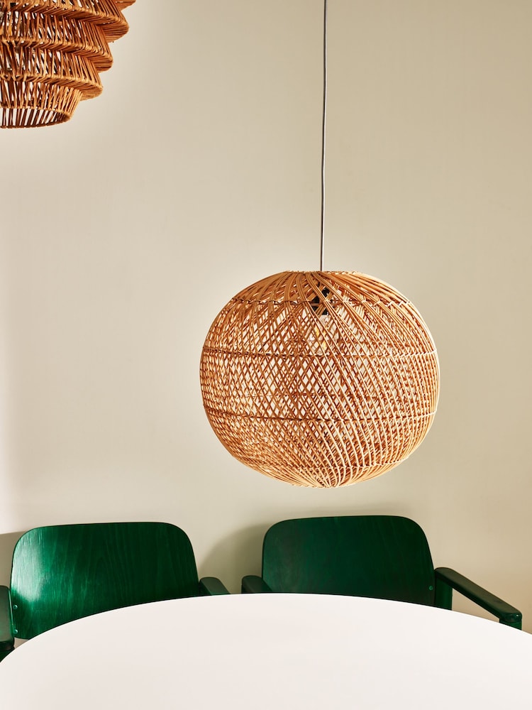 Oliver Bonas Natural Monde Rattan Woven Lamp Shade - Image 1 of 3