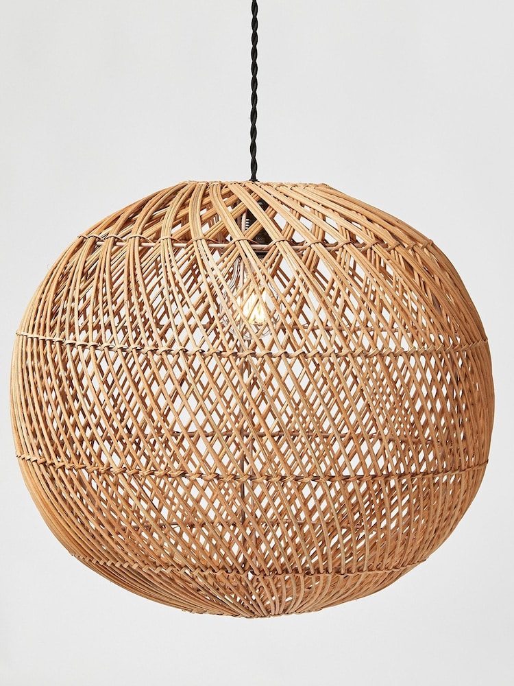 Oliver Bonas Natural Monde Rattan Woven Lamp Shade - Image 3 of 3