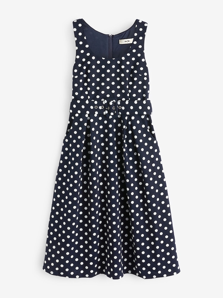 Jolie Moi Black 1950's Inspired Belted Swing Dress - Image 7 of 7