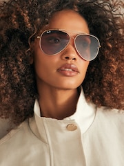 Ray-Ban Gold Tone Reverse Rbr0101S Pilot Sunglasses - Bild 1 von 8