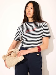 Mint Velvet White Stripe Paris Graphic T-Shirt - Image 2 of 8