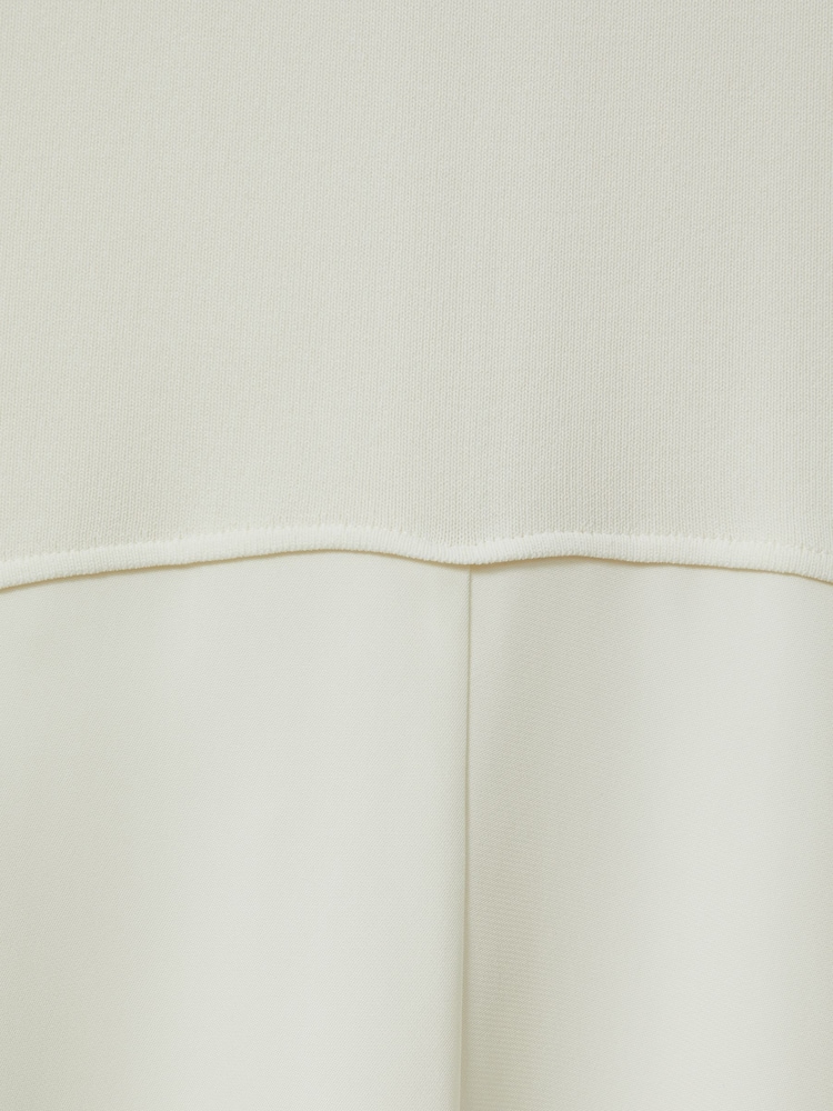 Reiss Ivory Lani Hybrid Knit Tie Back Midi Dress - Image 6 of 6