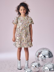 Multi Sequin Angel Sleeve Party Dress (3-14yrs) - Image 1 of 8