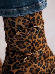 Leopard Tabitha Simmons Buckle Jenna Leather Ankle Boots - Image 5 of 10