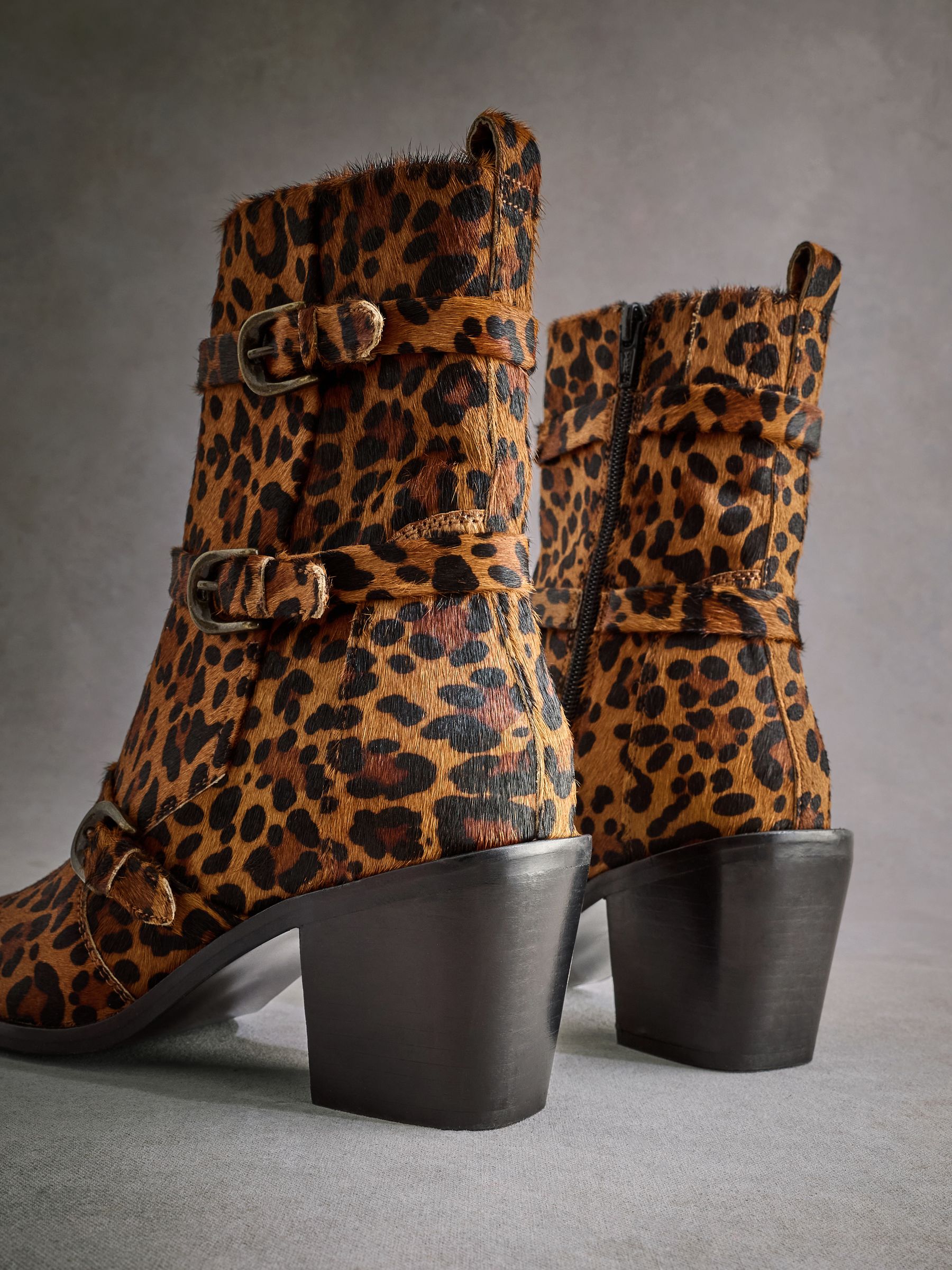 Buy Leopard Tabitha Simmons Buckle Jenna Leather Ankle Boots from Next Luxembourg