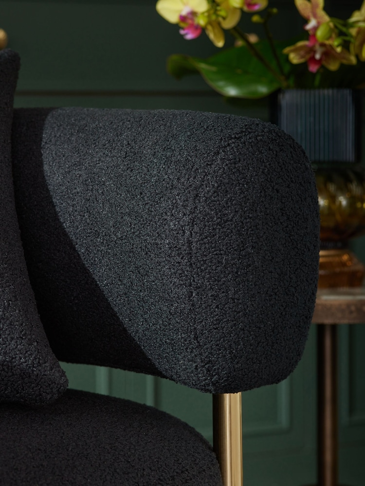 Soft Cosy Boucle Black Aleia Accent Chair - Image 2 of 10