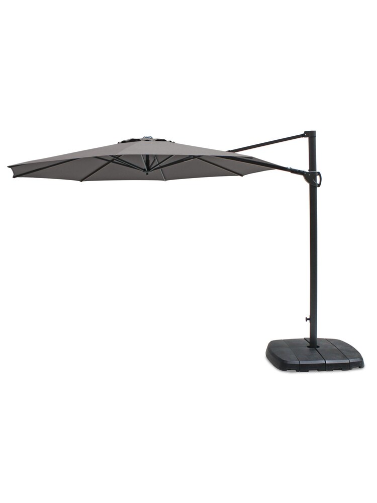 Kettler Grey Taupe 3M Free Arm Garden Parasol Canopy With Base - Image 2 of 3