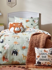 Little Furn Multi & Green Wildlife Animal Duvet Cover Set - Image 1 of 4