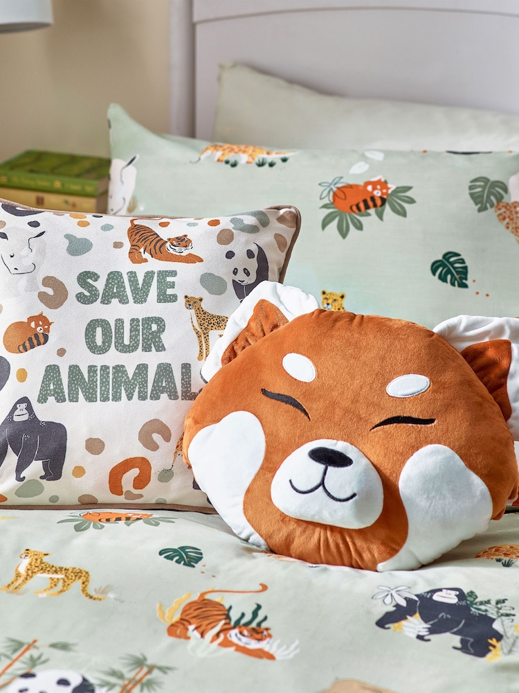 Little Furn Multi & Green Wildlife Animal Duvet Cover Set - Image 2 of 4