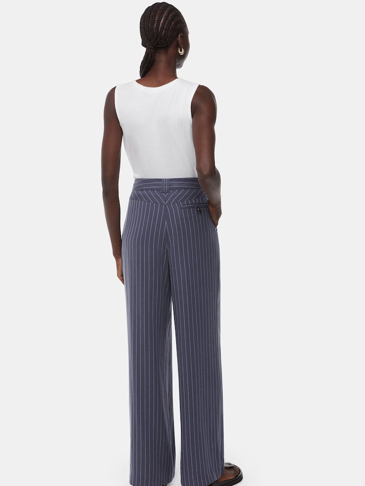 Whistles Blue Lottie Pinstripe Trousers - Image 2 of 6