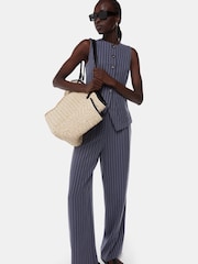 Whistles Blue Lottie Pinstripe Trousers - Image 3 of 6