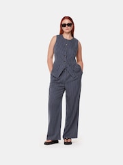 Whistles Blue Lottie Pinstripe Trousers - Image 4 of 6