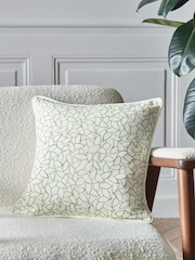 Jasper Conran London Mini Leaf Green Floral Leaf 100% Cotton Cushion - Image 1 of 4