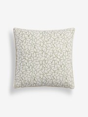Jasper Conran London Mini Leaf Green Floral Leaf 100% Cotton Cushion - Image 4 of 4