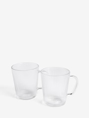 Set of 2 Clear Hollis Glass Mugs - Image 3 of 3