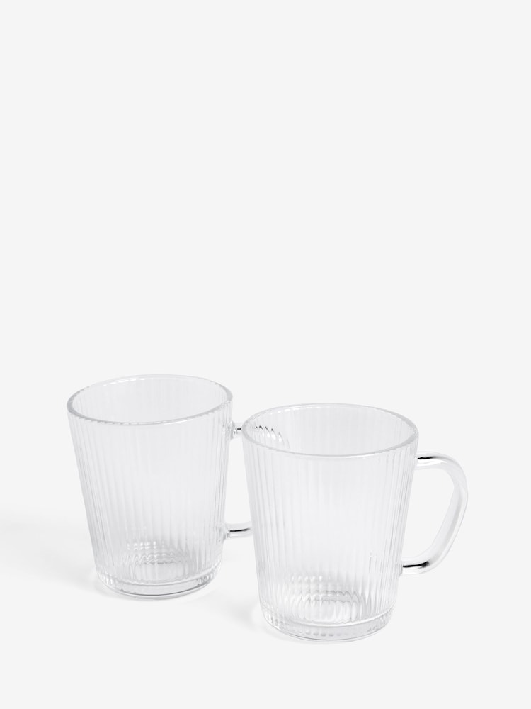 Set of 2 Clear Hollis Glass Mugs - Image 3 of 3