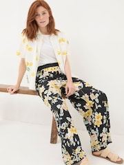 FatFace Jenna Black Citrus Floral Trousers - Image 5 of 6