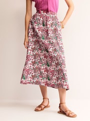 Boden Pink Florence Linen Midi Skirt - Image 1 of 5