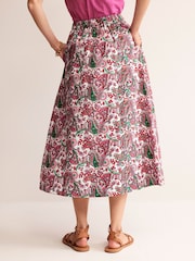 Boden Pink Florence Linen Midi Skirt - Image 2 of 5