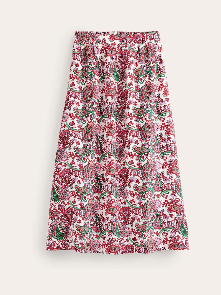 Boden Pink Florence Linen Midi Skirt - Image 5 of 5