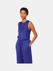 Whistles Blue Clara Wide Leg Trousers - Image 4 of 6