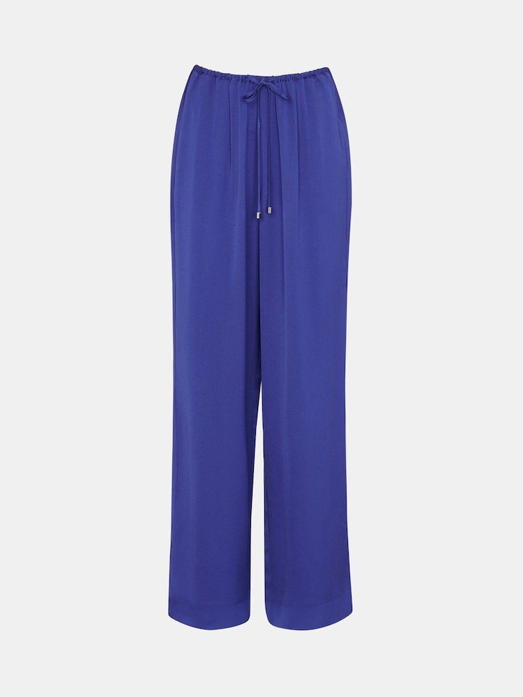 Whistles Blue Clara Wide Leg Trousers - Image 6 of 6