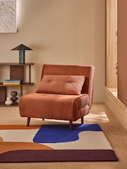 MADE.COM Nutmeg Orange Corduroy Haru Single 1 Seater Sofa Bed - Image 1 of 6