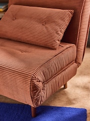 MADE.COM Nutmeg Orange Corduroy Haru Single 1 Seater Sofa Bed - Image 5 of 6