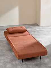 MADE.COM Nutmeg Orange Corduroy Haru Single 1 Seater Sofa Bed - Image 6 of 6