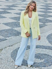 Sosandar Yellow Double Breasted Relaxed Fit Blazer - Image 2 of 5