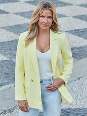 Sosandar Yellow Double Breasted Relaxed Fit Blazer - Image 4 of 5